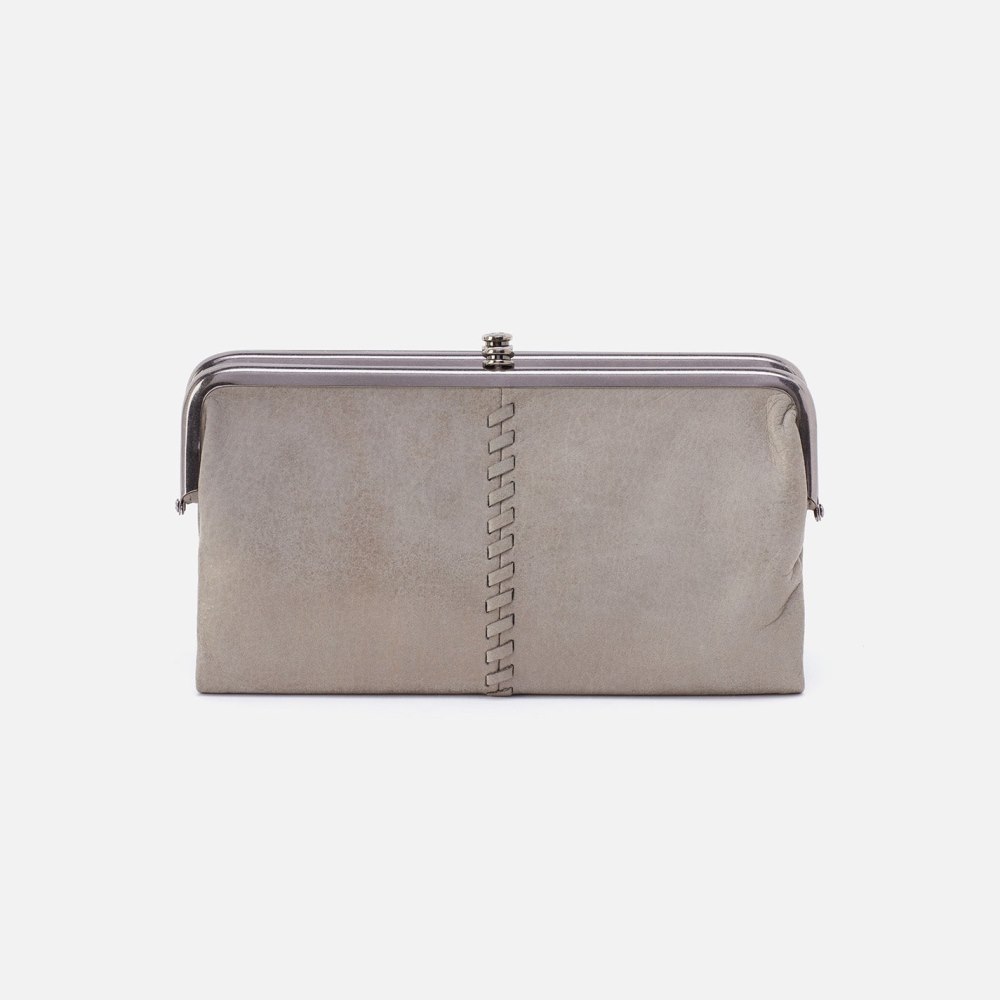 Hobo | Lauren Clutch-Wallet in Metallic Leather - Granite Grey
