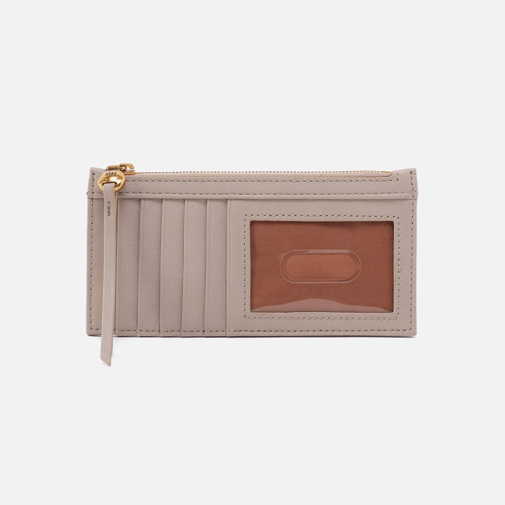 Hobo | Carte Card Case in Pebbled Leather - Taupe