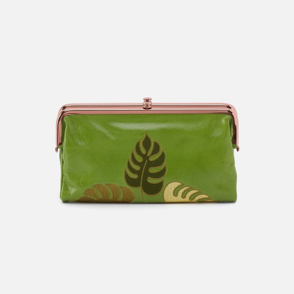 Hobo | Lauren Clutch-Wallet in Polished Leather - Garden Green