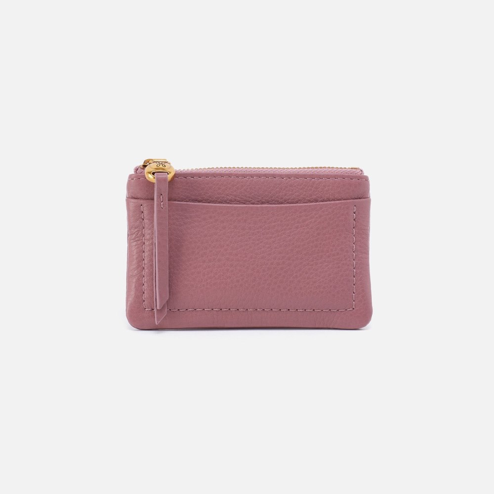 Hobo | Lumen Card Case in Pebbled Leather - Mauve