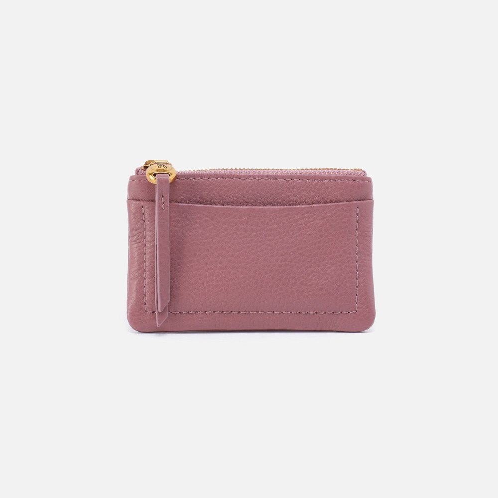 Hobo | Lumen Card Case in Pebbled Leather - Mauve