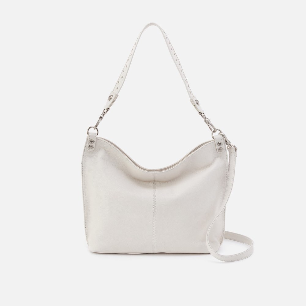 Hobo | Pier Shoulder Bag in Pebbled Leather - White