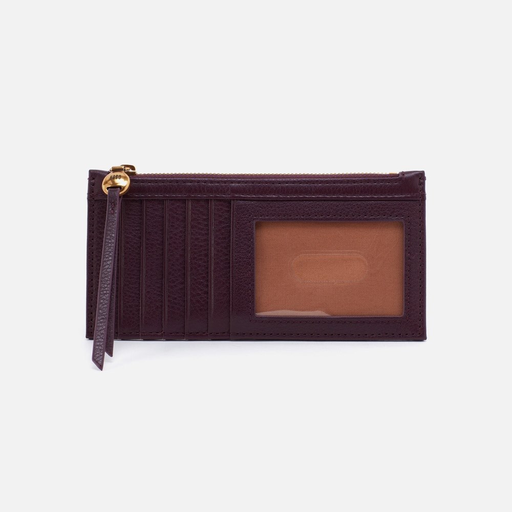 Hobo | Carte Card Case in Pebbled Leather - Ruby Wine