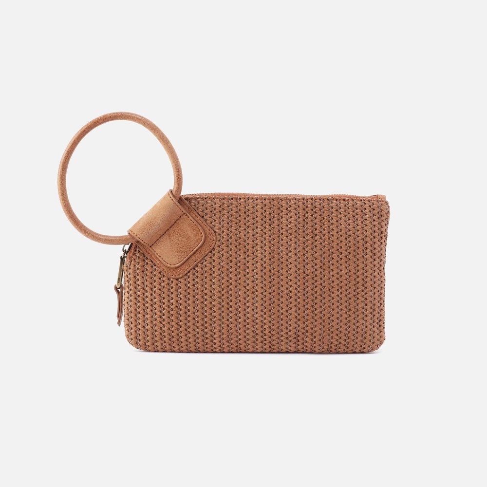 Hobo | Sable Wristlet in Raffia With Leather Trim - Sepia