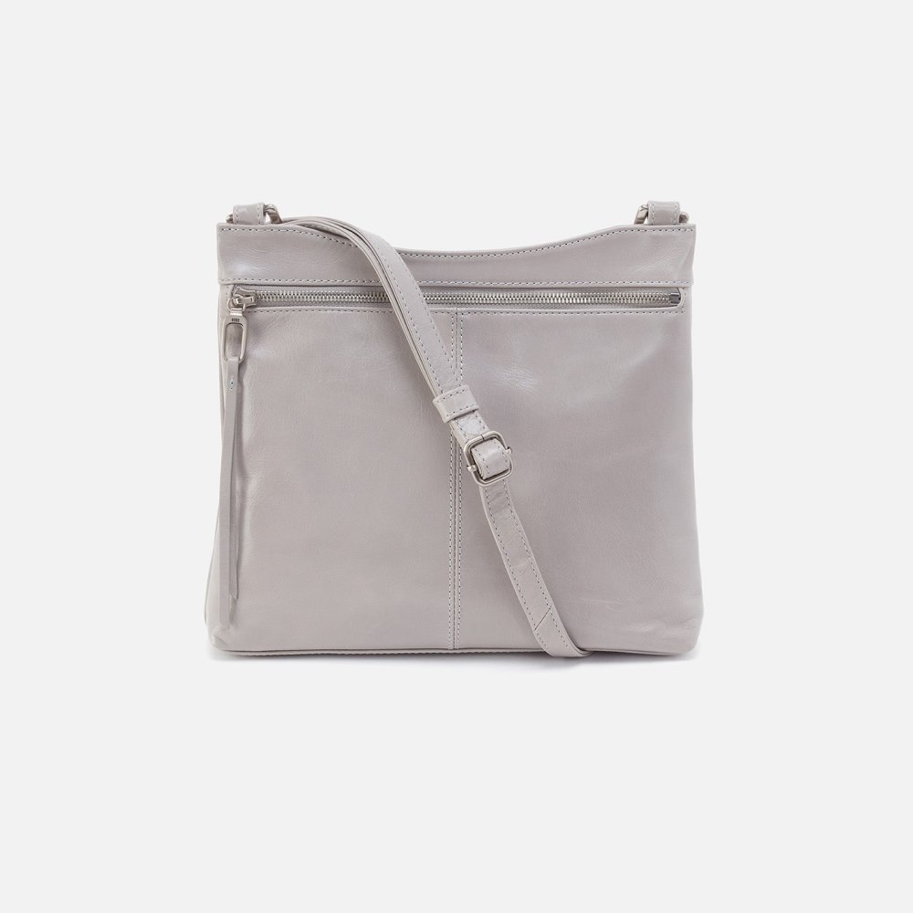 Hobo | Cambel Crossbody in Polished Leather - Light Grey