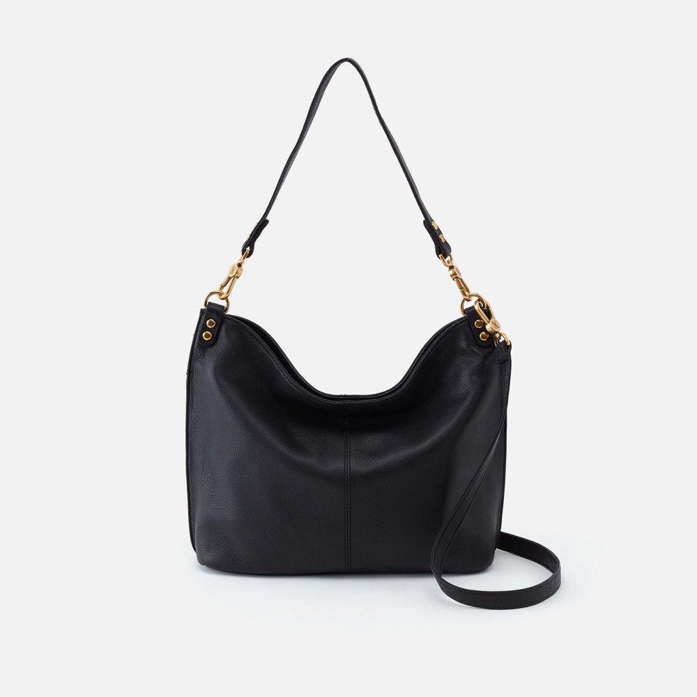 Hobo | Pier Shoulder Bag in Pebbled Leather - Black