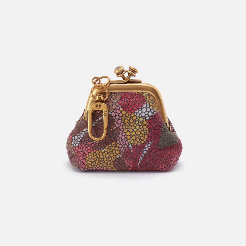 Hobo | Run Frame Pouch in Printed Leather - Abstract Foliage