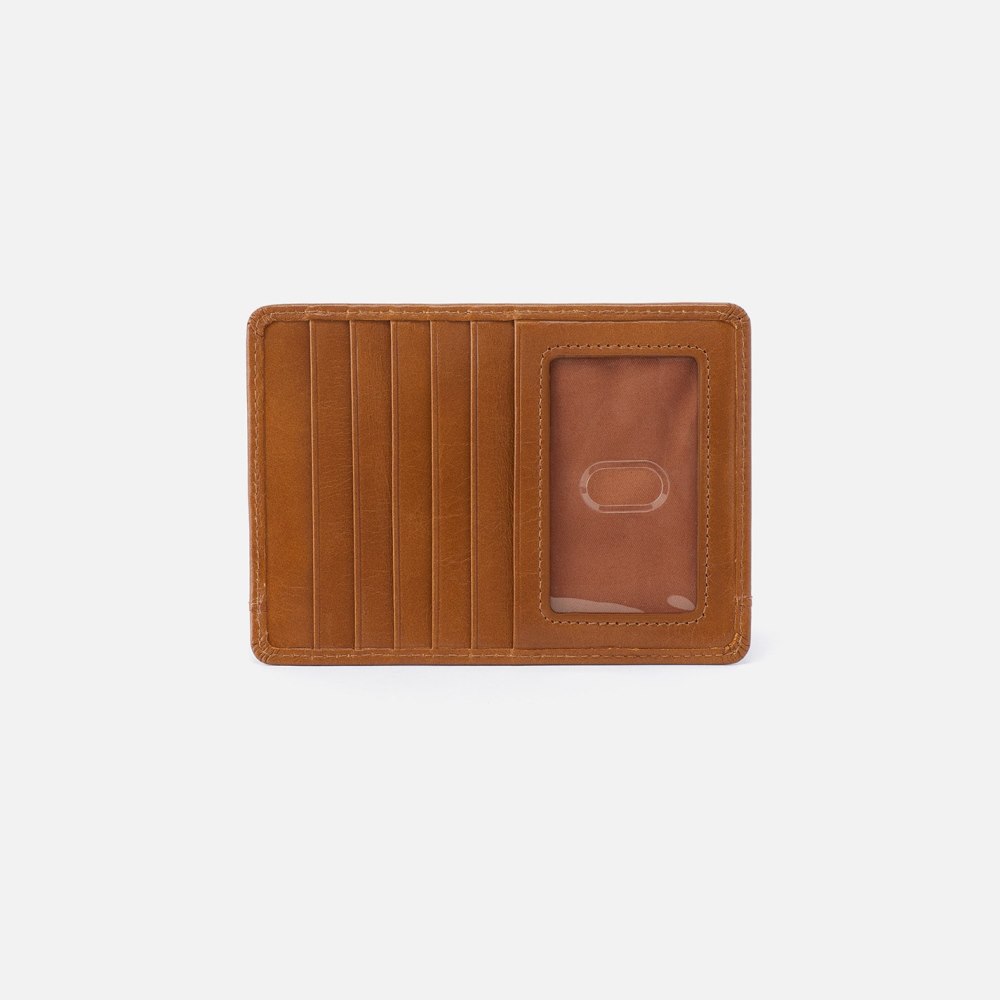 Hobo | Euro Slide Card Case in Polished Leather - Truffle