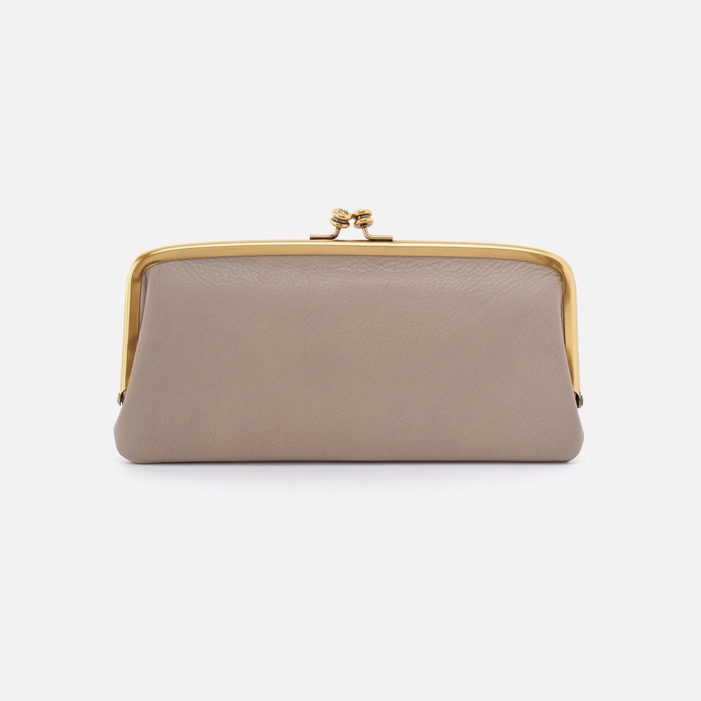 Hobo | Cora Large Frame Wallet in Pebbled Leather - Taupe