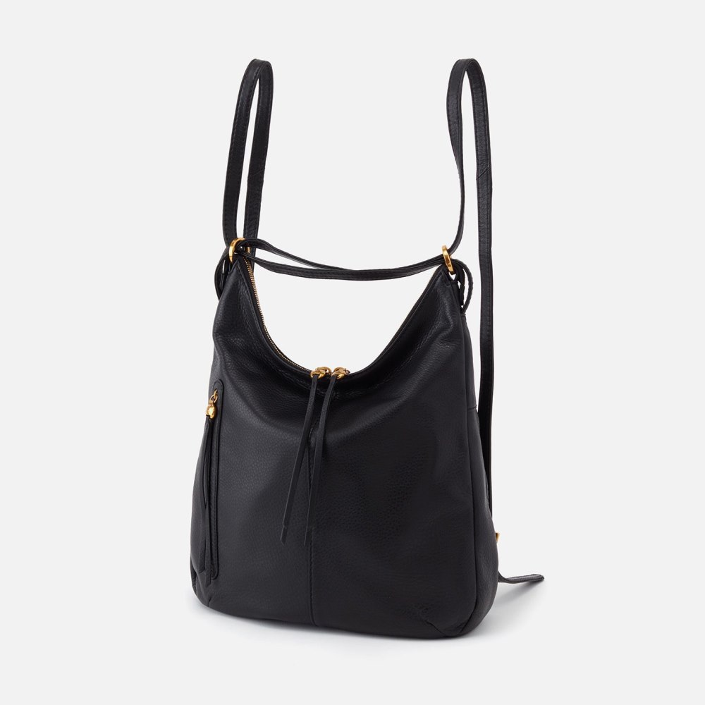 Hobo | Merrin Convertible Backpack in Pebbled Leather - Black