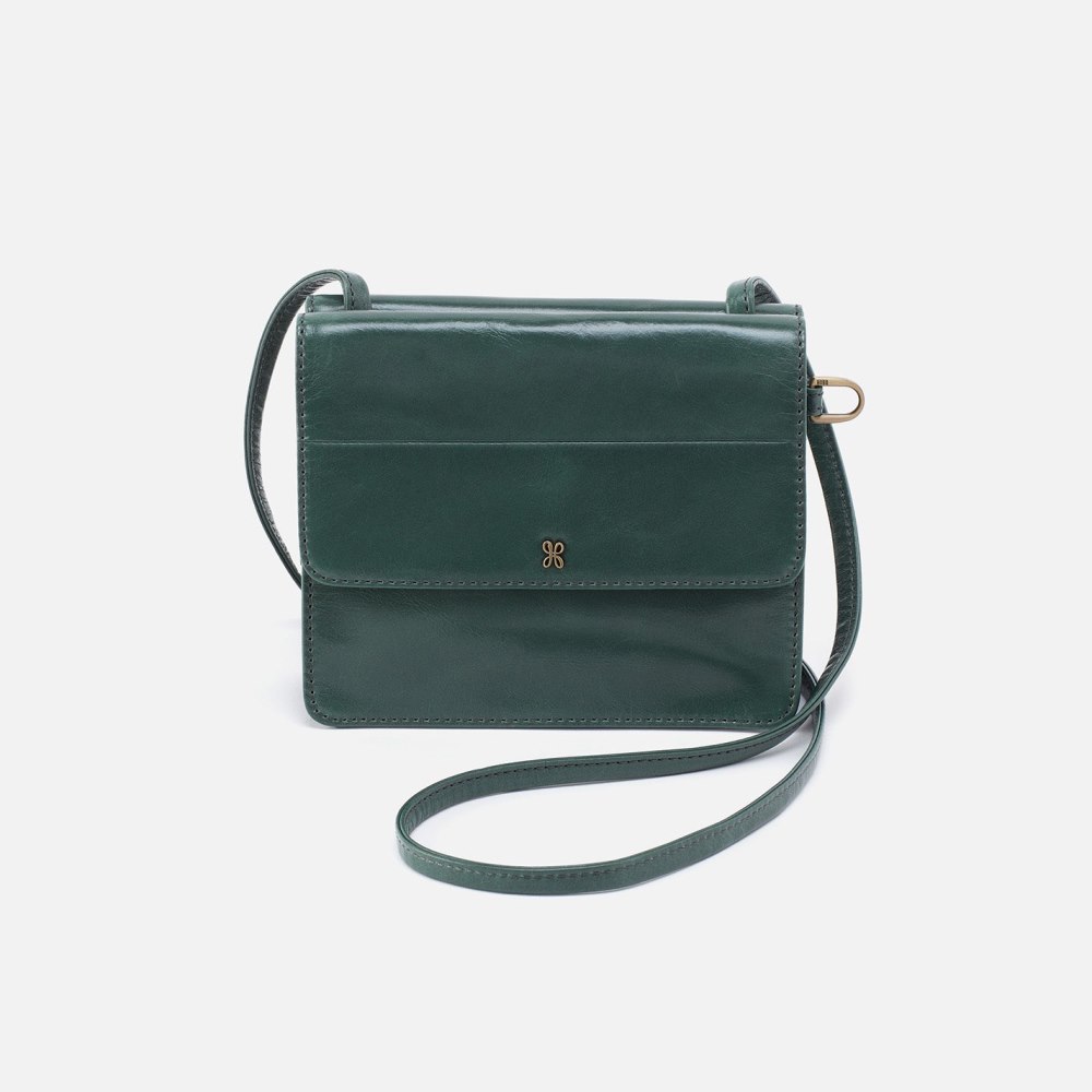 Hobo | Jill Wallet Crossbody in Polished Leather - Sage Leaf