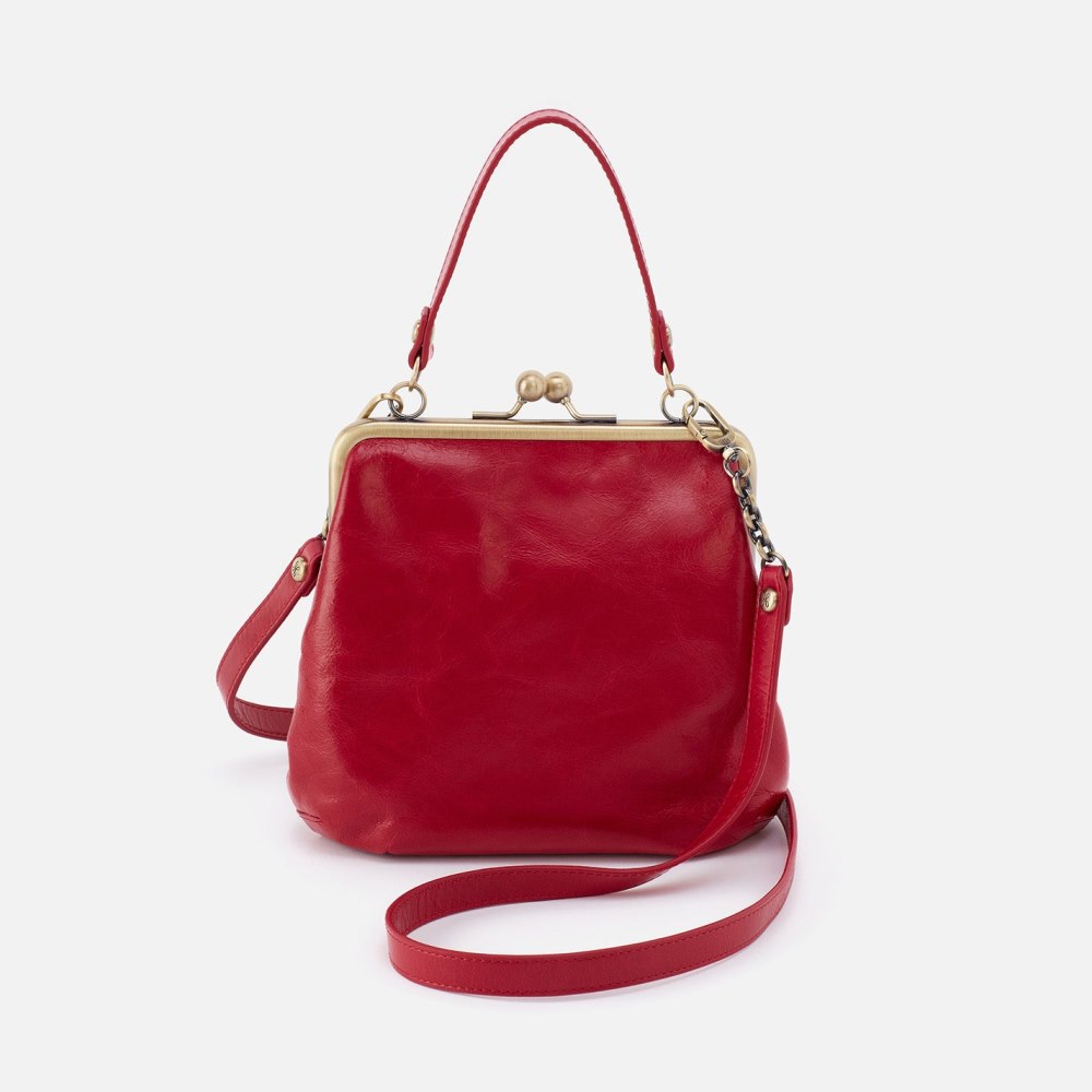 Hobo | Alba Crossbody in Polished Leather - Claret