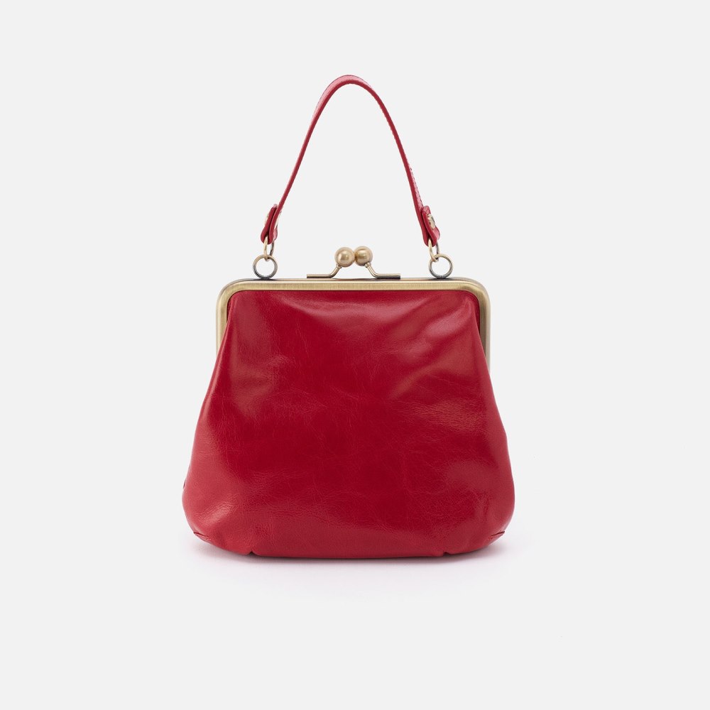 Hobo | Alba Crossbody in Polished Leather - Claret