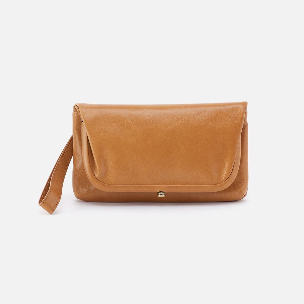 Hobo | Lauren Wristlet in Polished Leather - Natural