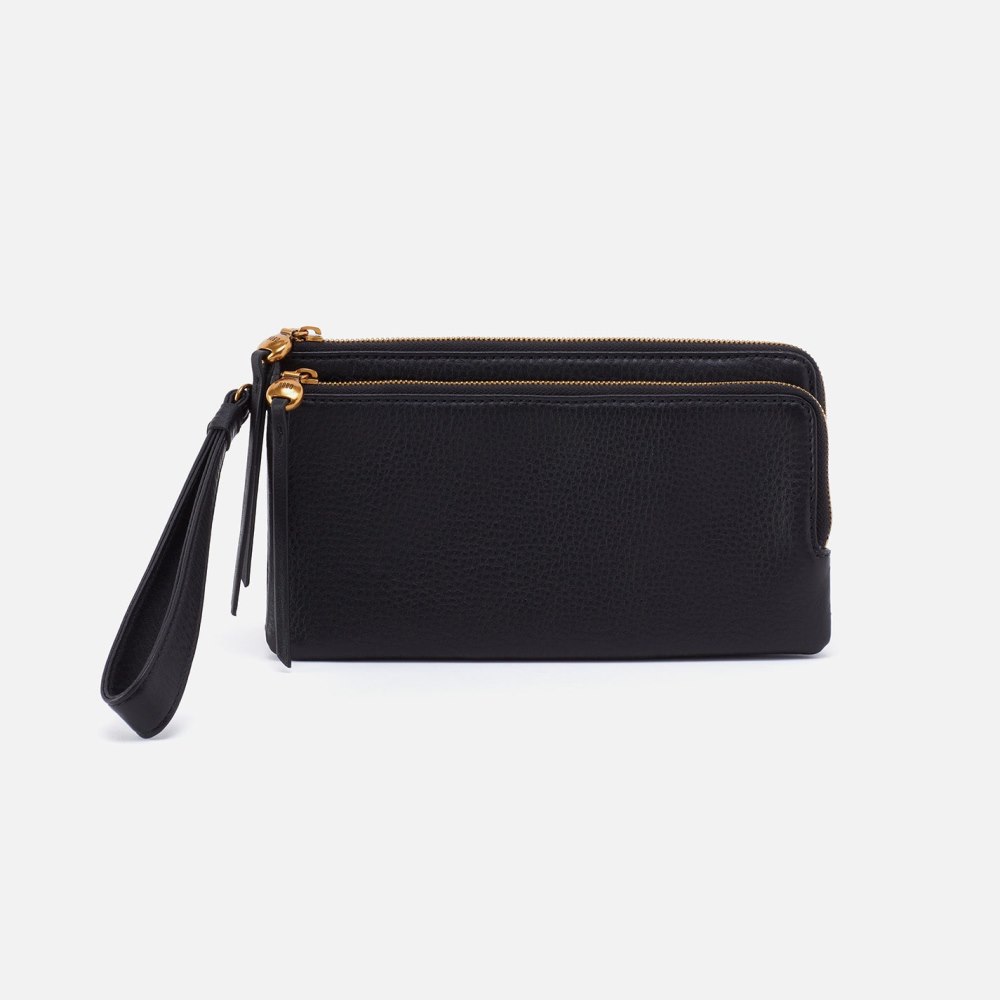 Hobo | Dayton Wristlet in Pebbled Leather - Black