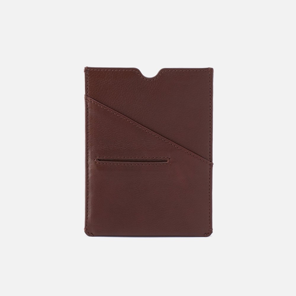 Hobo | Men's Passport Holder in Silk Napa Leather - Brown