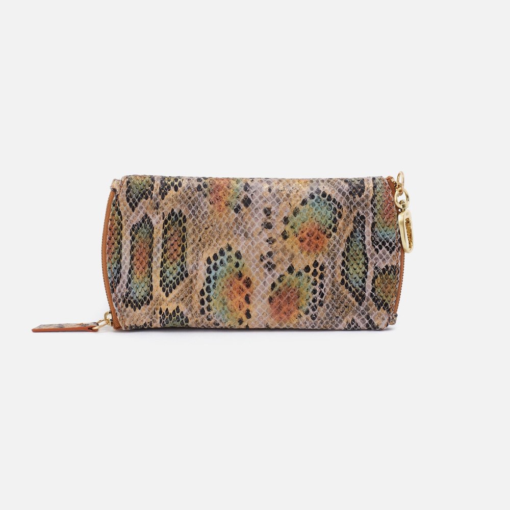 Hobo | Spark Double Eyeglass Case in Printed Leather - Opal Snake Print