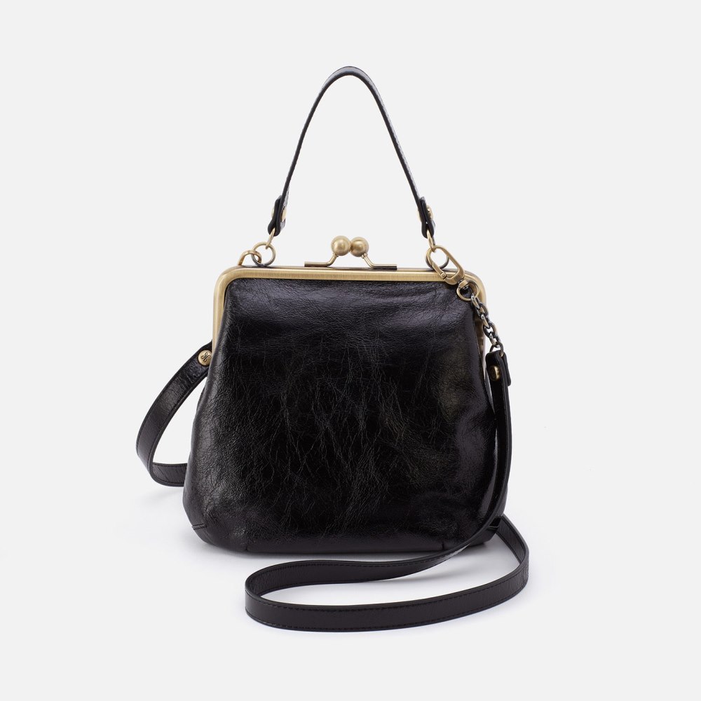 Hobo | Alba Crossbody in Polished Leather - Black