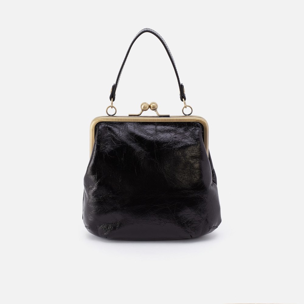 Hobo | Alba Crossbody in Polished Leather - Black