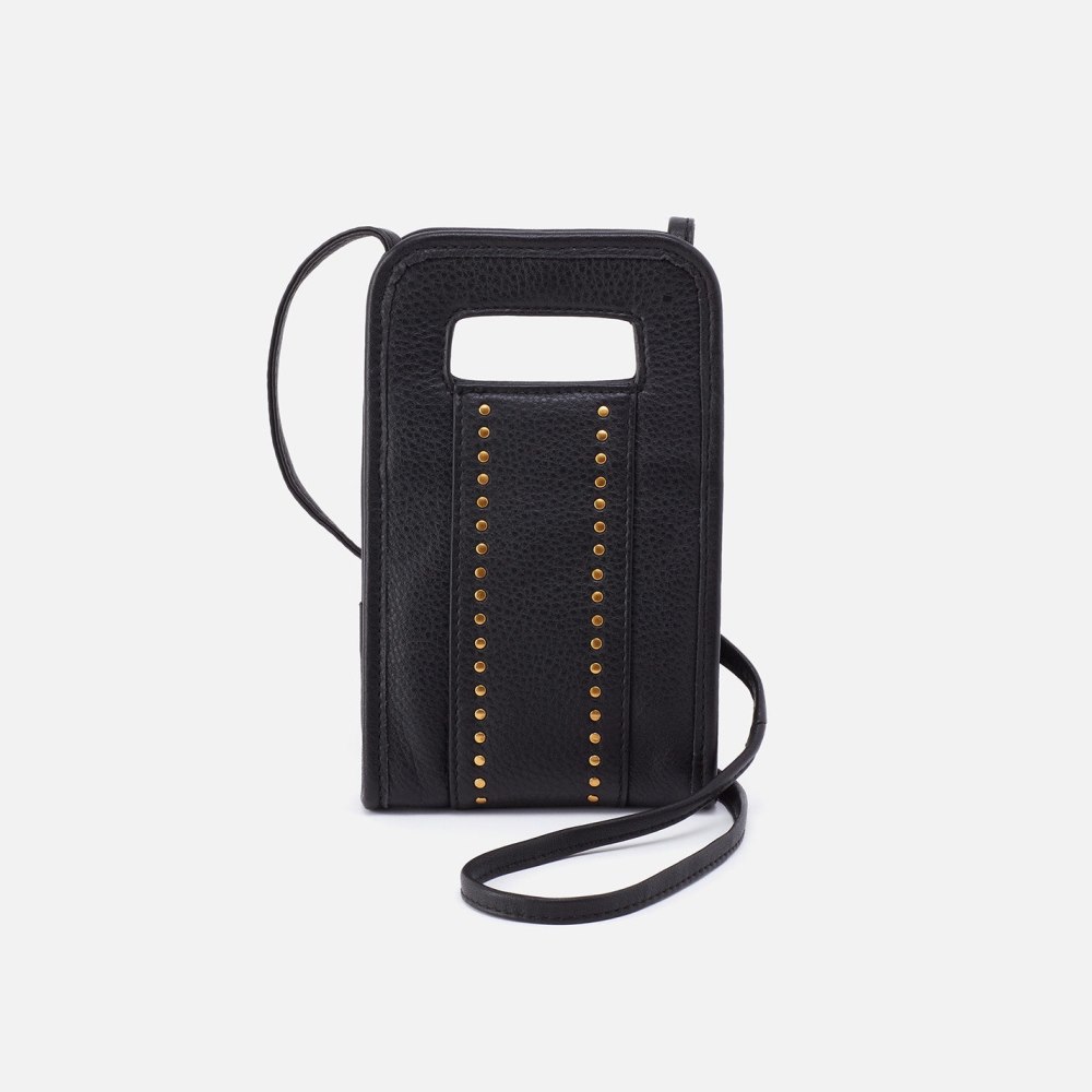Hobo | Ace Phone Crossbody in Pebbled Leather - Black - Click Image to Close