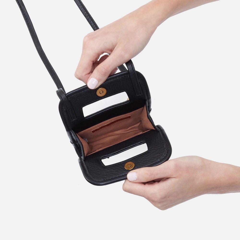 Hobo | Ace Phone Crossbody in Pebbled Leather - Black