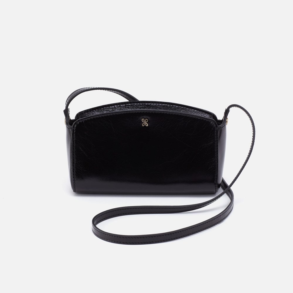 Hobo | Jesse Crossbody in Polished Leather - Black - Click Image to Close