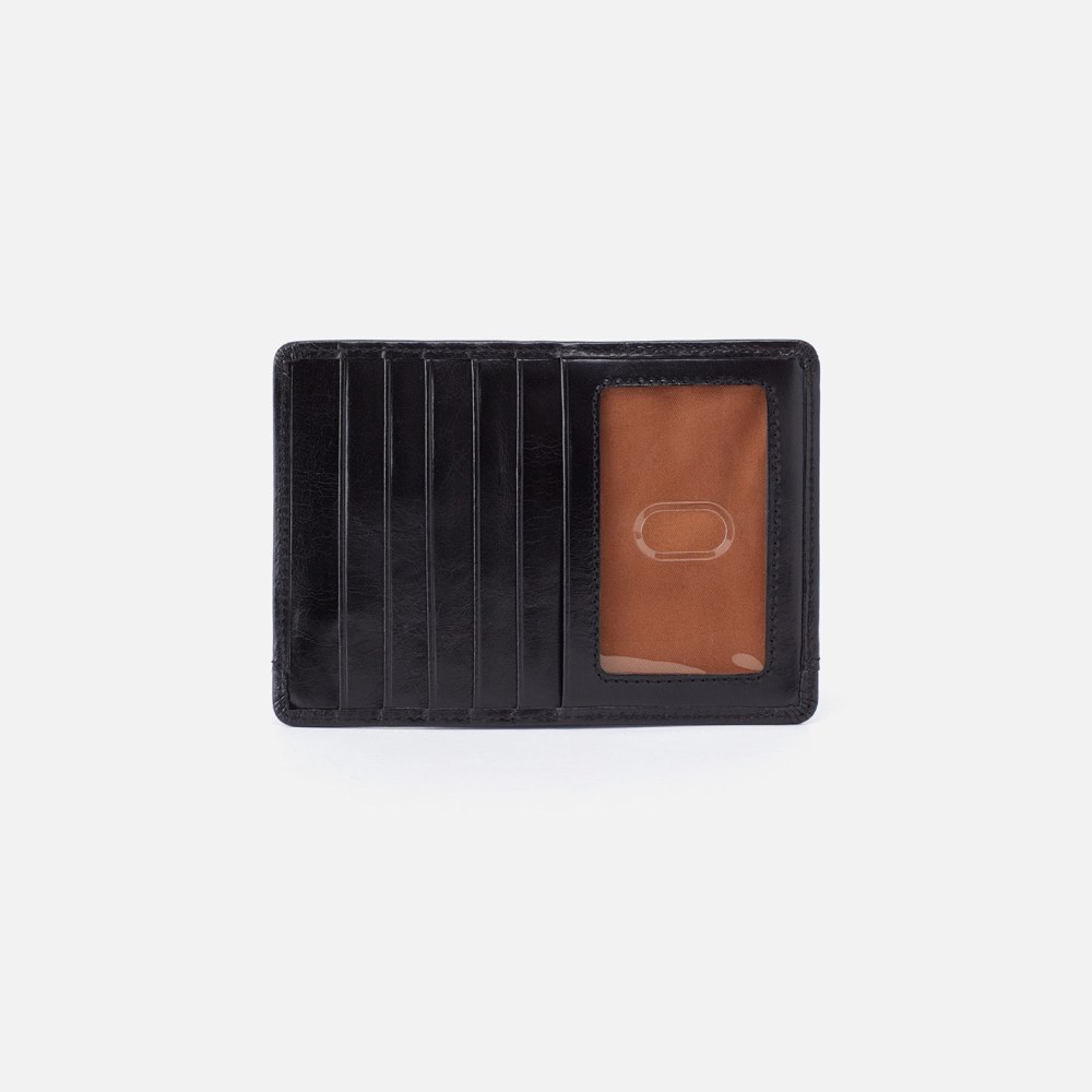 Hobo | Euro Slide Card Case in Polished Leather - Black
