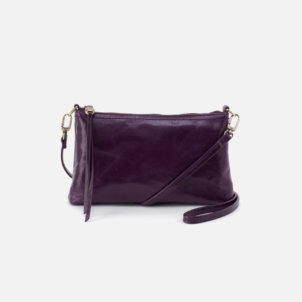 Hobo | Darcy Crossbody in Polished Leather - Deep Purple