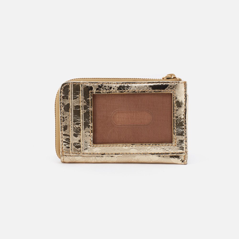 Hobo | Addi Card Case in Metallic Leather - Gilded Marble