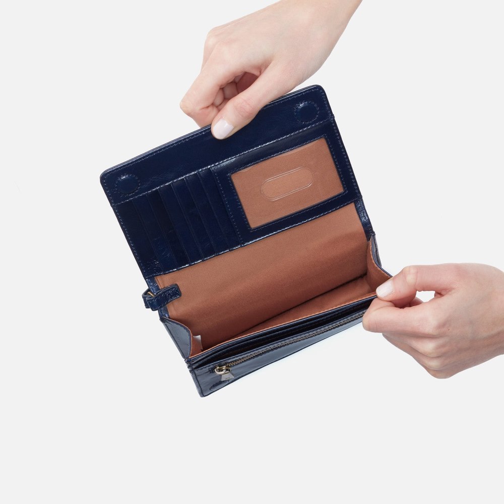 Hobo | Jill Wristlet in Polished Leather - Nightshade