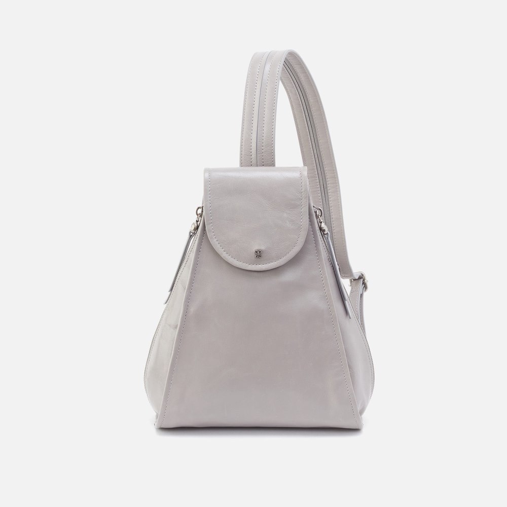 Hobo | Betta Backpack in Polished Leather - Light Grey