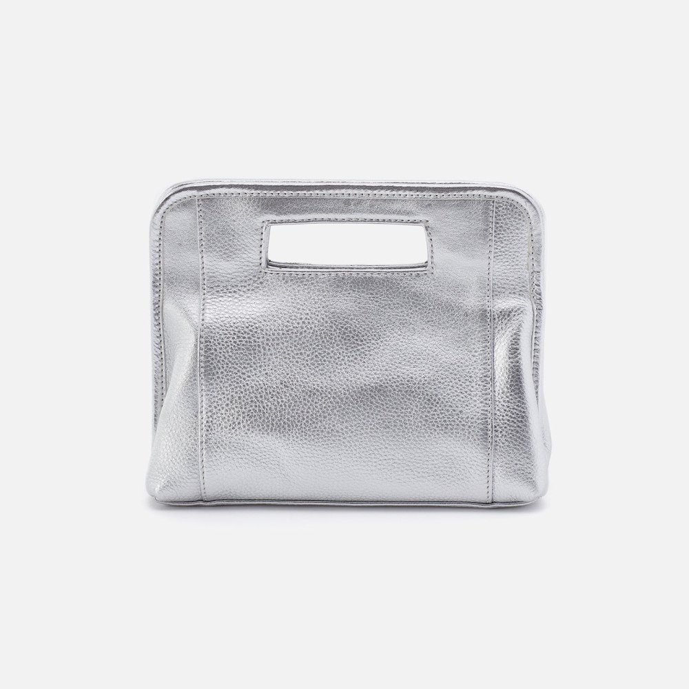 Hobo | Ace Clutch in Metallic Leather - Argento