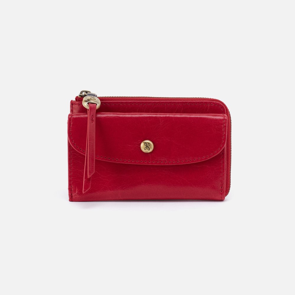 Hobo | Addi Card Case in Polished Leather - Claret