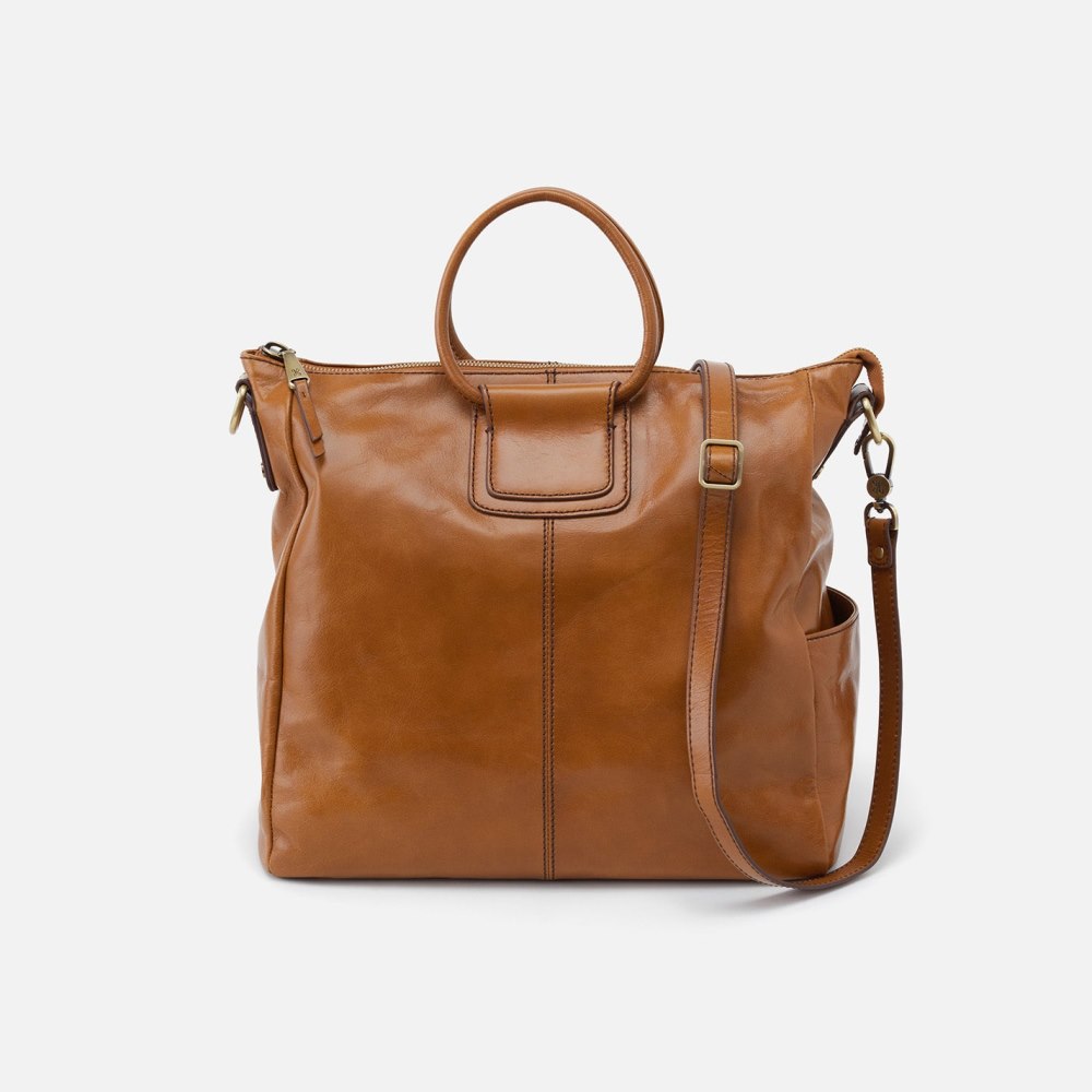 Hobo | Sheila Large Satchel in Polished Leather - Truffle