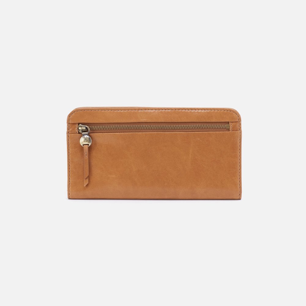 Hobo | Angle Continental Wallet in Polished Leather - Natural