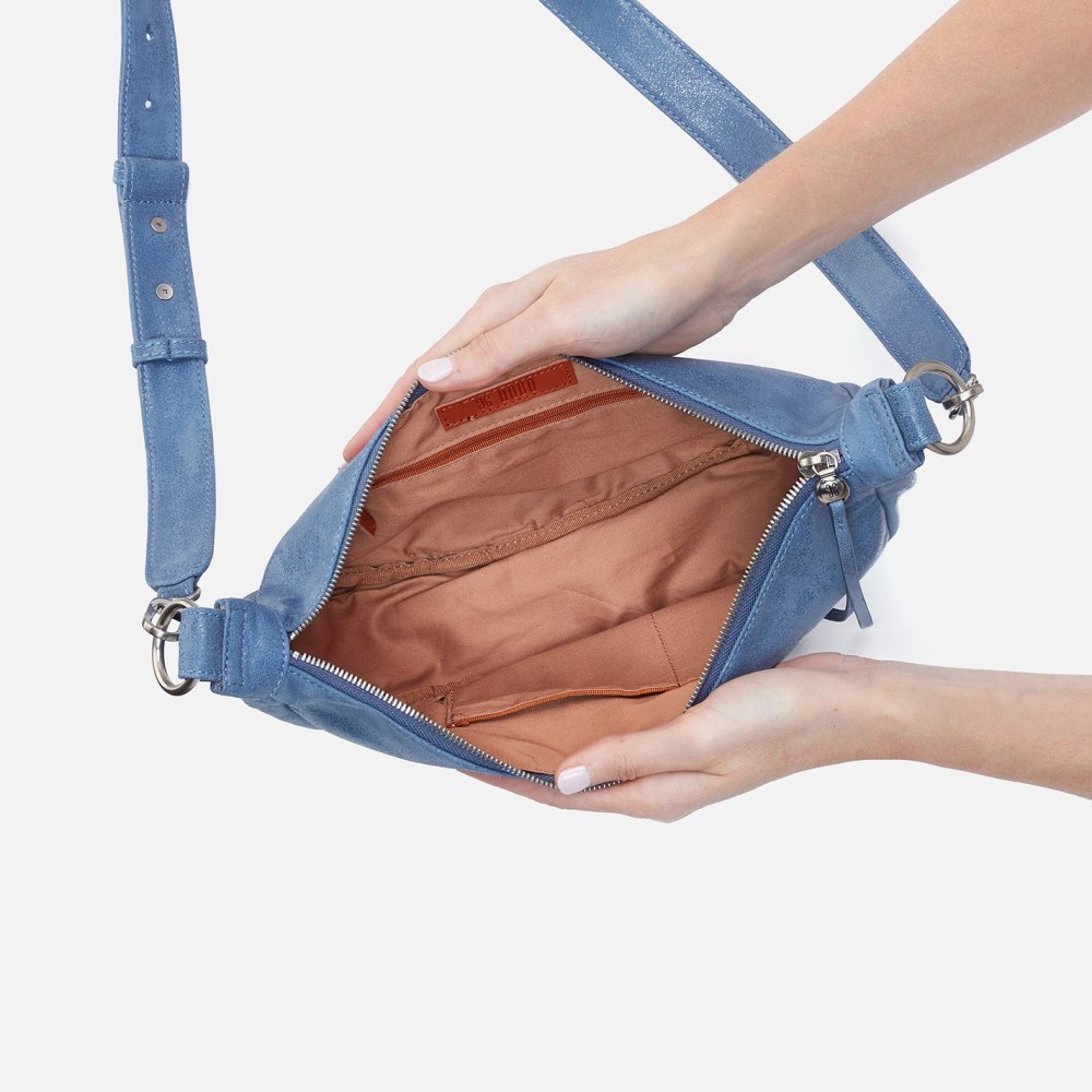 Hobo | Knox Sling in Buffed Leather - Azure - Click Image to Close