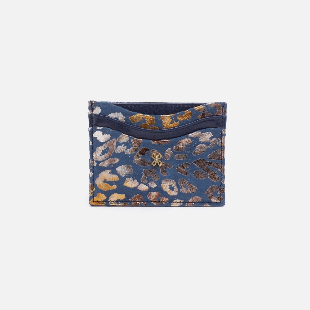Hobo | Max Card Case in Mixed Leathers - Mirror Cheetah