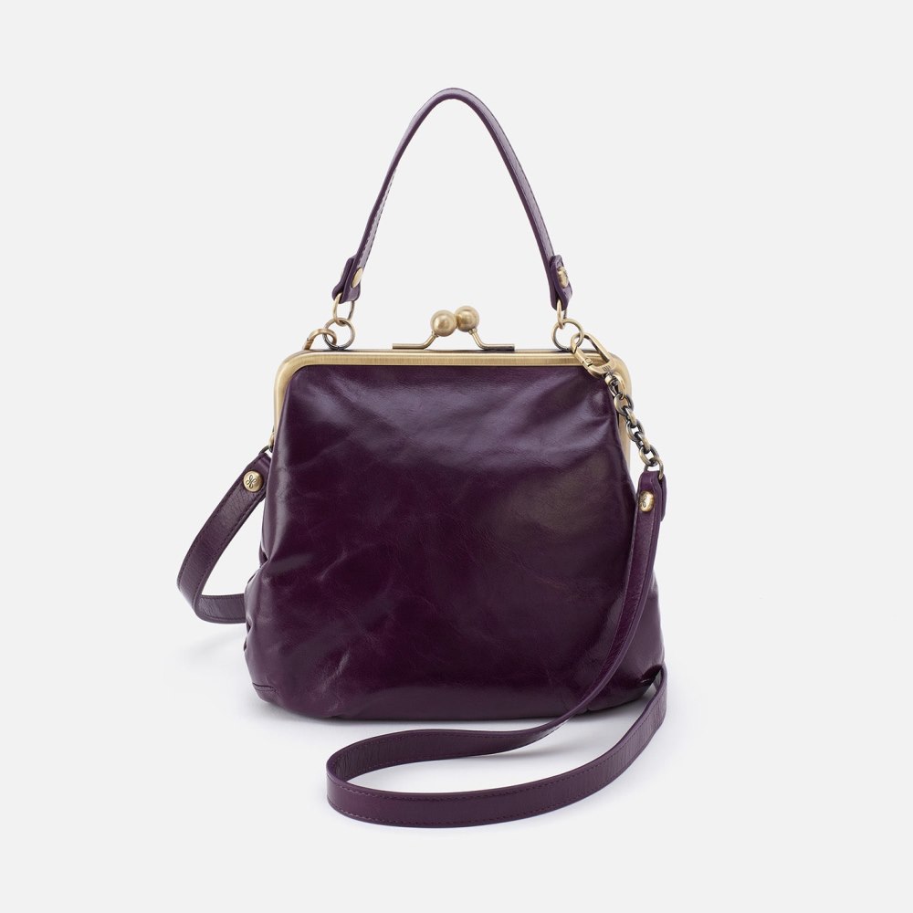 Hobo | Alba Crossbody in Polished Leather - Deep Purple