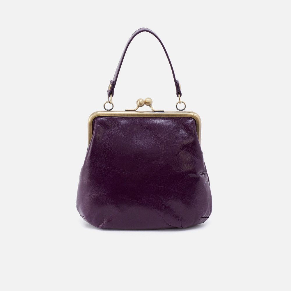 Hobo | Alba Crossbody in Polished Leather - Deep Purple