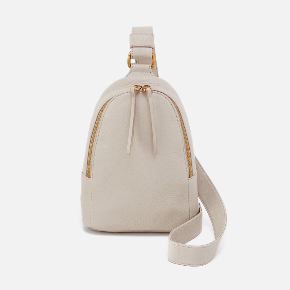 Hobo | Fern Sling in Pebbled Leather - Chalk