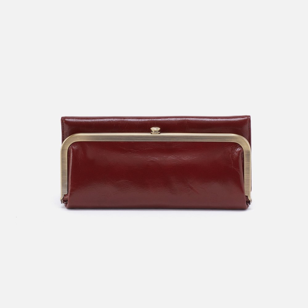 Hobo | Rachel Continental Wallet in Polished Leather - Henna