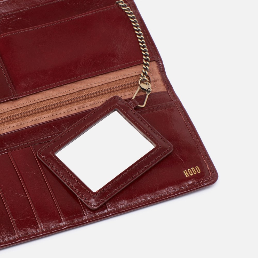 Hobo | Rachel Continental Wallet in Polished Leather - Henna