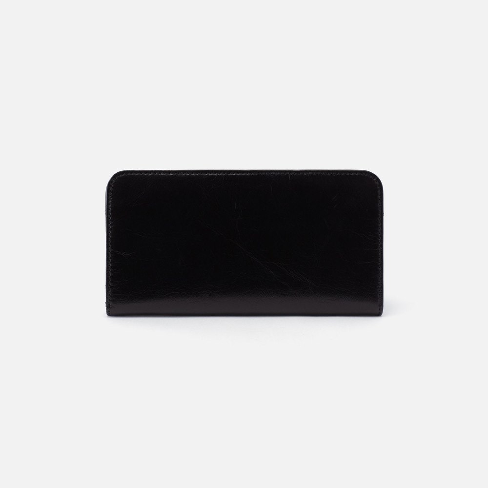 Hobo | Angle Continental Wallet in Polished Leather - Black