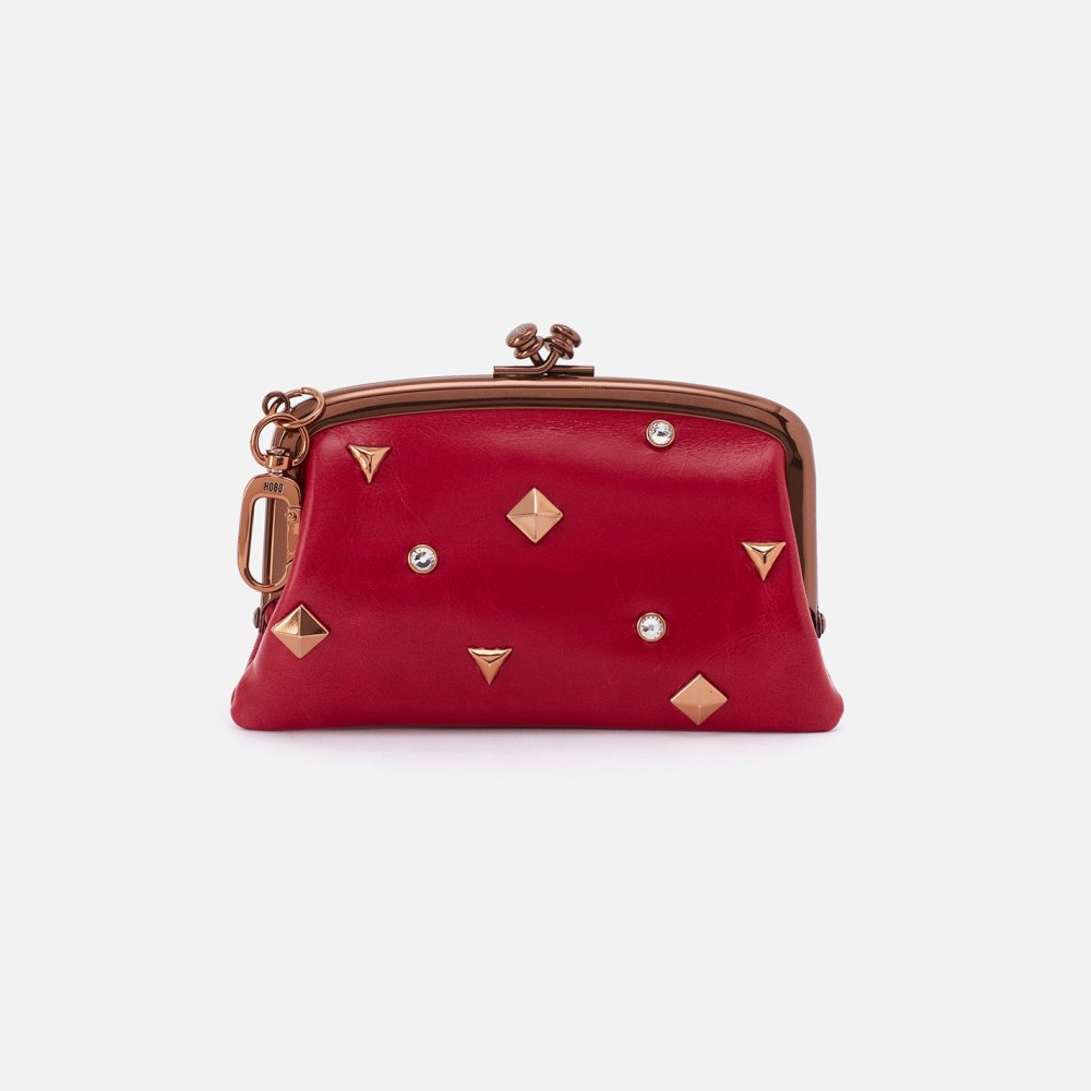 Hobo | Cheer Frame Pouch in Polished Leather - Claret