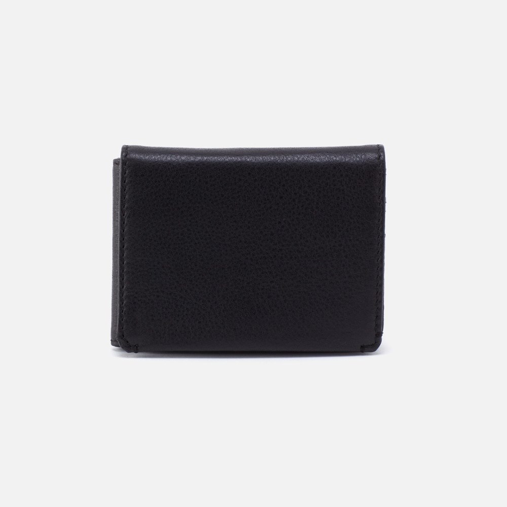 Hobo | Men's Flap Wallet in Silk Napa Leather - Black
