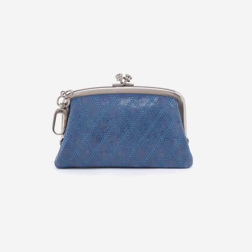 Hobo | Cheer Frame Pouch in Buffed Leather - Azure