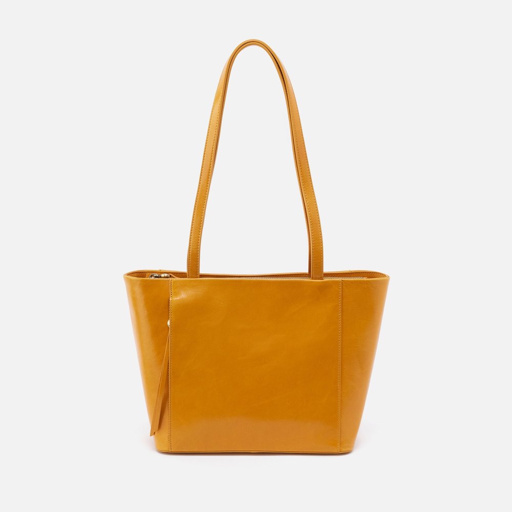 Hobo | Haven Tote in Polished Leather - Warm Amber